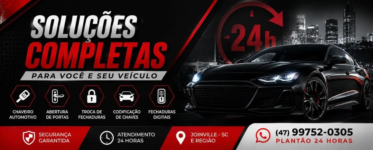 Soluções completas de chaveiro em Joinville